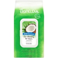 TropiClean καθαριστικά μαντηλάκια αυτιών για σλύλους και γάτες 50τεμ
