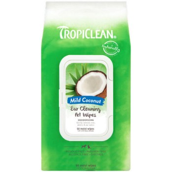 TropiClean καθαριστικά μαντηλάκια αυτιών για σλύλους και γάτες 50τεμ