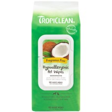 TropiClean Υποαλλεργικά υγρά µαντηλάκια καθαρισµού χωρίς άρωμα 100τεμ TropiClean Υποαλλεργικά υγρά µαντηλάκια καθαρισµού χωρίς άρωμα 100τεμ