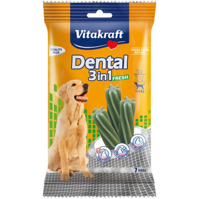 Vitakraft dental οδοντική λιχουδιά 3 in1 fresh