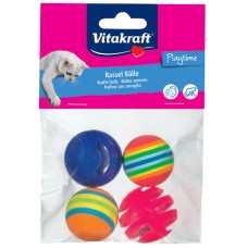 Vitakraft παιχνίδι γάτας σετ2 μπάλες κουδ+2 χρωματιστές Vitakraft παιχνίδι γάτας σετ2 μπάλες κουδ+2 χρωματιστές