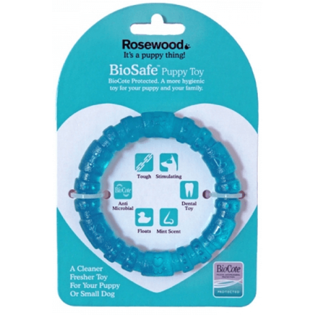 Rosewood Biosafe παιχνίδι για κουτάβια δαχτυλίδι μπλε 9cm Rosewood Biosafe παιχνίδι για κουτάβια δαχτυλίδι μπλε 9cm