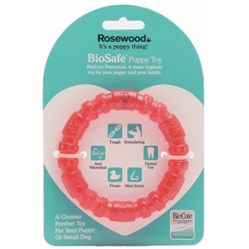 Rosewood Biosafe παιχνίδι για κουτάβια δαχτυλίδι ροζ 9cm Rosewood Biosafe παιχνίδι για κουτάβια δαχτυλίδι ροζ 9cm