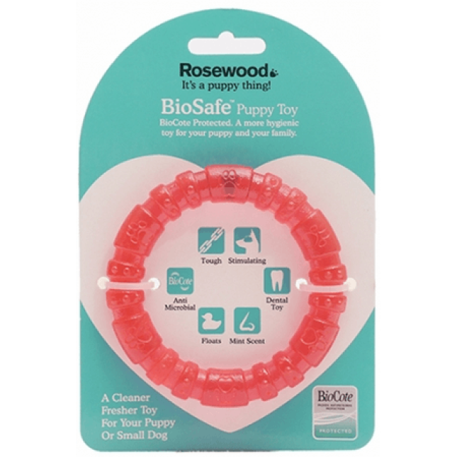 Rosewood Biosafe παιχνίδι για κουτάβια δαχτυλίδι ροζ 9cm Rosewood Biosafe παιχνίδι για κουτάβια δαχτυλίδι ροζ 9cm
