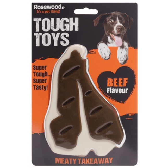 Rosewood Meaty παιχνίδι κόκκαλο takeaway με άρωμα μπριζόλα μικρό 13cm Rosewood Meaty παιχνίδι κόκκαλο takeaway με άρωμα μπριζόλα μικρό 13cm