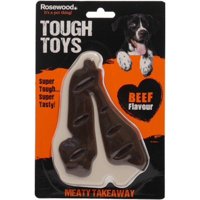 Rosewood Meaty παιχνίδι κόκκαλο takeaway με άρωμα μπριζόλα μεγάλο 15cm Rosewood Meaty παιχνίδι κόκκαλο takeaway με άρωμα μπριζόλα μεγάλο 15cm