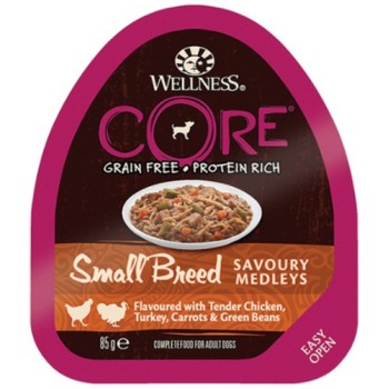 Wellness Core Small Breed Savoury Medleys Κοτόπουλο, Γαλοπούλα, Καρότα & Αρακάς 85gr Wellness Core Small Breed Savoury Medleys Κοτόπουλο, Γαλοπούλα, Καρότα & Αρακάς 85gr