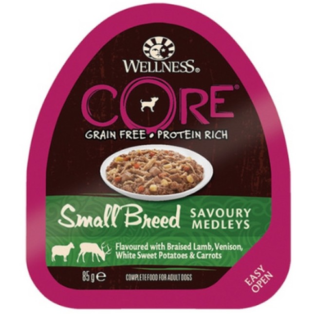Wellness Core Small Breed Savoury Medleys Αρνί, Ελάφι, Λευκή Γλυκοπατάτα & Καρότα 85gr