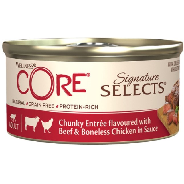Wellness Core Signature Selects Chunky Entree με βοδινό και κοτόπουλο χωρίς κόκαλα σε σάλτσα 79gr