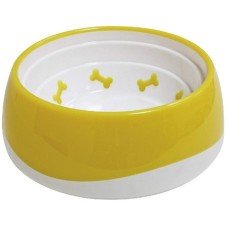 Croci μπολ tpr bone κίτρινο 16.8x6cm/550ml Croci μπολ tpr bone κίτρινο 16.8x6cm/550ml