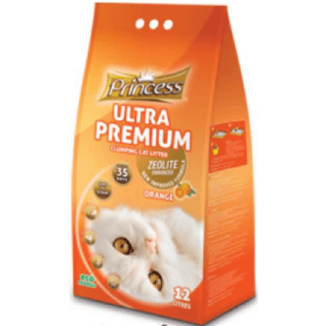 Princess άμμος για γάτες ultra premium zeolite orange 12lt Princess άμμος για γάτες ultra premium zeolite orange 12lt