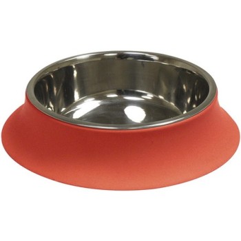 Croci μπολ από χάλυβα και σιλικόνη κόκκονο 520ml/14cm Croci μπολ από χάλυβα και σιλικόνη κόκκονο 520ml/14cm