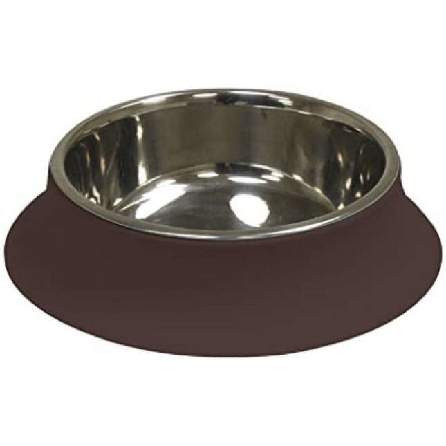 Croci μπολ από χάλυβα και σιλικόνη καφέ 520ml/14cm Croci μπολ από χάλυβα και σιλικόνη καφέ 520ml/14cm