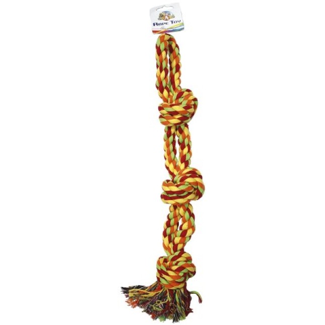 Croci βαμβακερό 2πλο σχοινί με 3 κόμπους 63,5cm 424g Croci βαμβακερό 2πλο σχοινί με 3 κόμπους 63,5cm 424g
