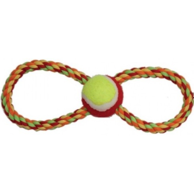 Croci βαμβακερό σχοινί σε σχήμα 8 με μπάλα 28cm o6cm Croci βαμβακερό σχοινί σε σχήμα 8 με μπάλα 28cm o6cm