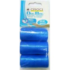Croci σακούλες περιττωμάτων με χερούλια 3x20 γαλάζιο
