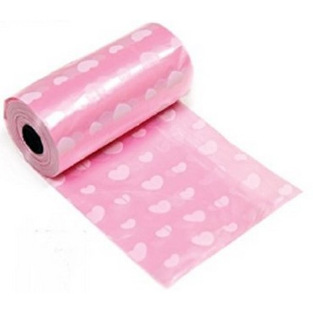 Croci σακούλες περιττωμάτων ροζ με καρδούλες 3x20