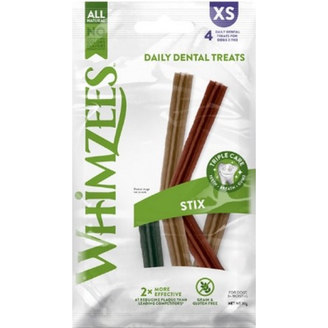 Whimzees stix xsmall σακουλάκι 4 τεμαχίων Whimzees stix xsmall σακουλάκι 4 τεμαχίων