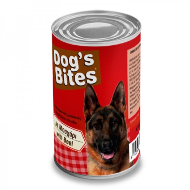 Dogs bites κονσέρβα μοσχάρι 1250gr Dogs bites κονσέρβα μοσχάρι 1250gr
