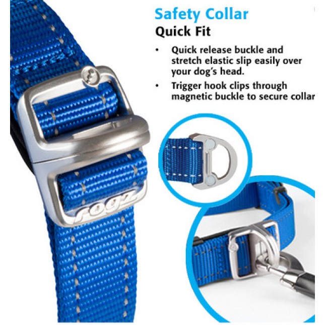 Rogz περιλαίμιο Utility Safety collar μπλε large 33?48cm Rogz περιλαίμιο Utility Safety collar μπλε large 33?48cm