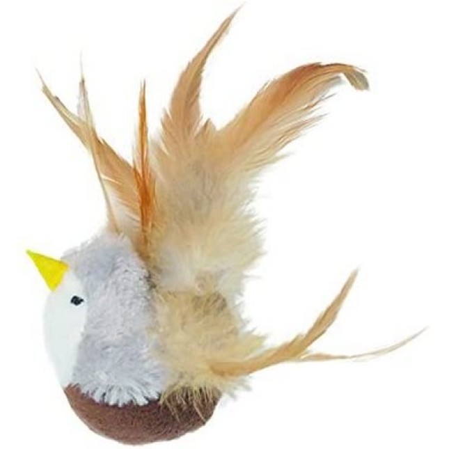 Rosewood παιχνίδι πουλάκι με φτερά, Catnip και ήχο 6 x 12 x 4 cm