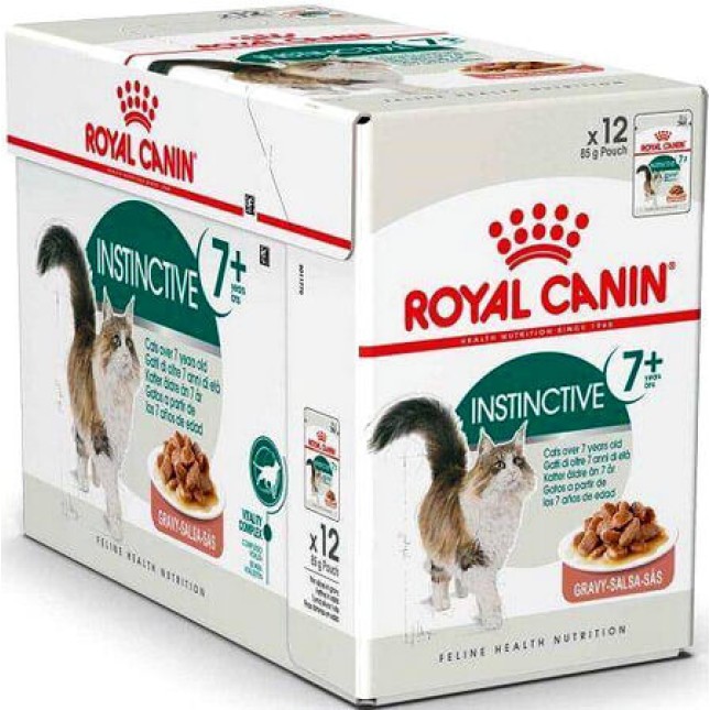 Royal Canin Feline Υγιεινή διατροφή Wet instinctive +7 gravy για γάτες άνω των 7 ετών