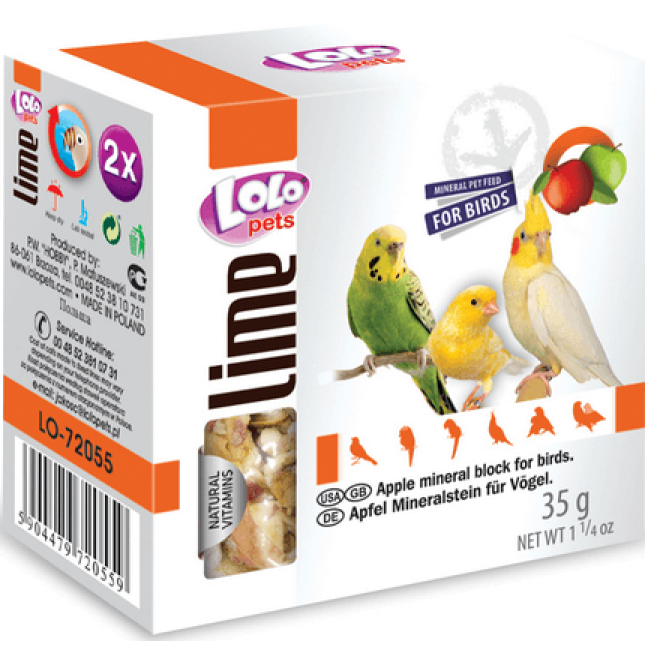 Lolo pets πέτρα ασβεστίου πουλιών με μήλο Lolo pets πέτρα ασβεστίου πουλιών με μήλο