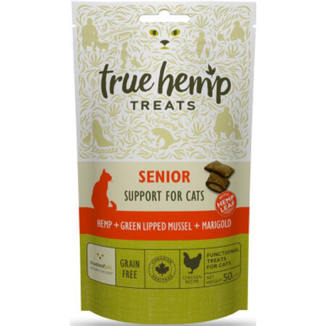 True leaf pet true hemp cat senior λιχουδιές για αρθρώσεις 50gr