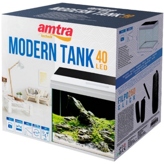 Croci Amtra ενυδρείο modern tank 40 led 42,5X23,5X36,5cm Croci Amtra ενυδρείο modern tank 40 led 42,5X23,5X36,5cm