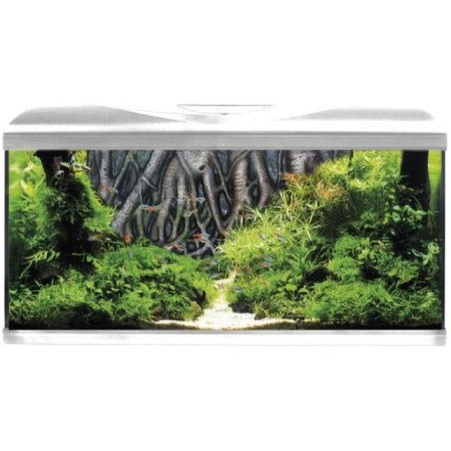 Croci Amtra ενυδρείο system 80 led λευκό rock background 80X32X48cm