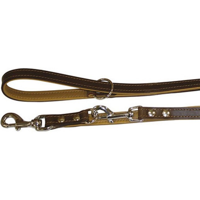 Croci δερμάτινος οδηγός σκύλου elegance brown 1,8x220 cm.