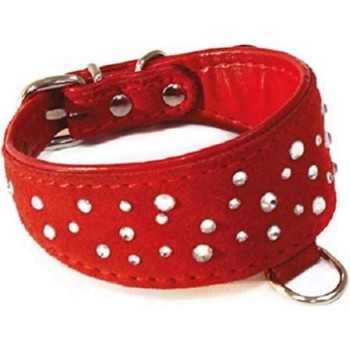 Croci Chamois περιλαίμιο σκύλου greyhound w/crystals red 28cm Croci Chamois περιλαίμιο σκύλου greyhound w/crystals red 28cm