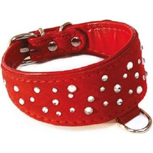 Croci Chamois περιλαίμιο σκύλου greyhound w/crystals red 28cm