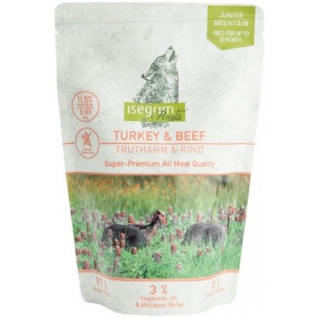 Isegrim pouch junior γαλοπούλα και μοσχάρι 410gr Isegrim pouch junior γαλοπούλα και μοσχάρι 410gr