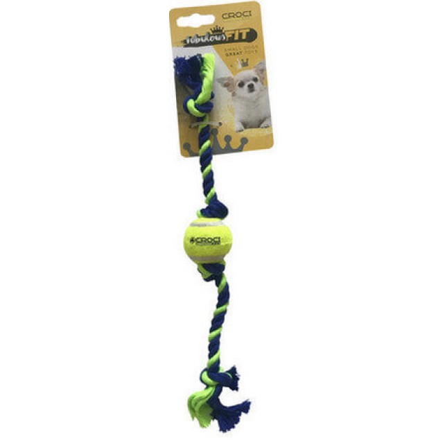 Croci Cotton παιχνίδι σκύλου mini w/tennisball gree/blue Croci Cotton παιχνίδι σκύλου mini w/tennisball gree/blue