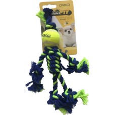 Croci Cotton παιχνίδι σκύλου mini w/tennisball gree/blue Croci Cotton παιχνίδι σκύλου mini w/tennisball gree/blue