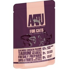 AATU pouch Τροφή χωρίς σιτηρά με σολομός, κοτόπουλο & γαρίδες για όλες τις γάτες