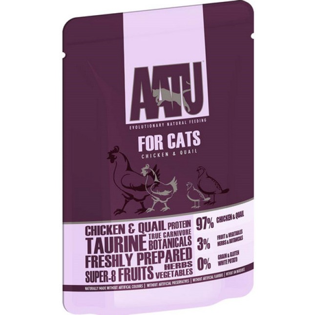 AATU Τροφή χωρίς σιτηρά με κοτόπουλο και ορτύκι για όλες τις γάτες
