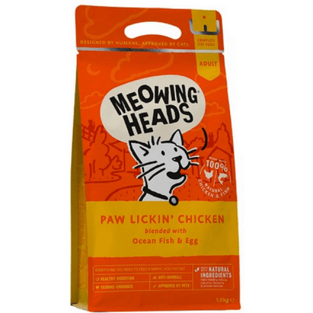 Meowing Heads τροφή για γάτες,κοτόπουλο & ψάρια