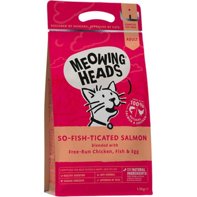 Meowing Heads τροφή γάτας,κοτόπουλο,σολομός & αυγό 4kg