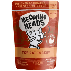 Meowing Heads τροφή για ενήλικες γάτες, γαλοπούλα 100gr