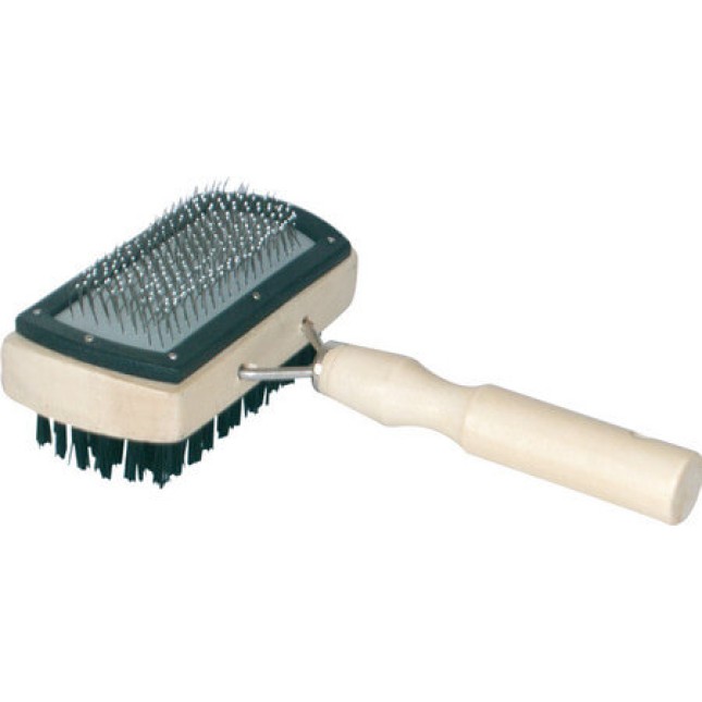 Croci Slicker brush διπλή βούρτσα handle