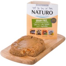 Naturo 100% φυσική τροφή για ενήλικες σκύλους Grain Free με σολομό, πατάτα και λαχανικά 400gr