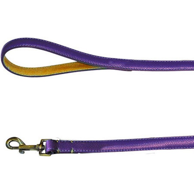Croci Leather leash δερμάτινος οδηγός σκύλου Purple 2x120 cm.