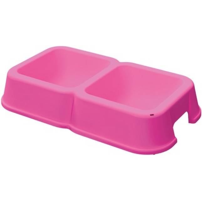 Croci Croci διπλό πλαστικό μπολ φούξια 2x600ml 33x19cm Croci Croci διπλό πλαστικό μπολ φούξια 2x600ml 33x19cm