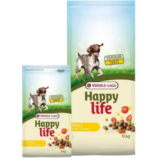 Versele-Laga Happy life Adult Chicken πλήρες τροφή με κοτόπουλο σε ζωηρά ενήλικα σκυλιά