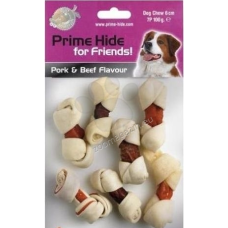 Prime Hide Puppy Bones Pork & Beef (7τμχ) 100gr.συσκ. 4τμχ