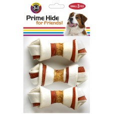 Prime Hide Knotted Bone 3 in1 Small Bone (3τμχ) συσκ.