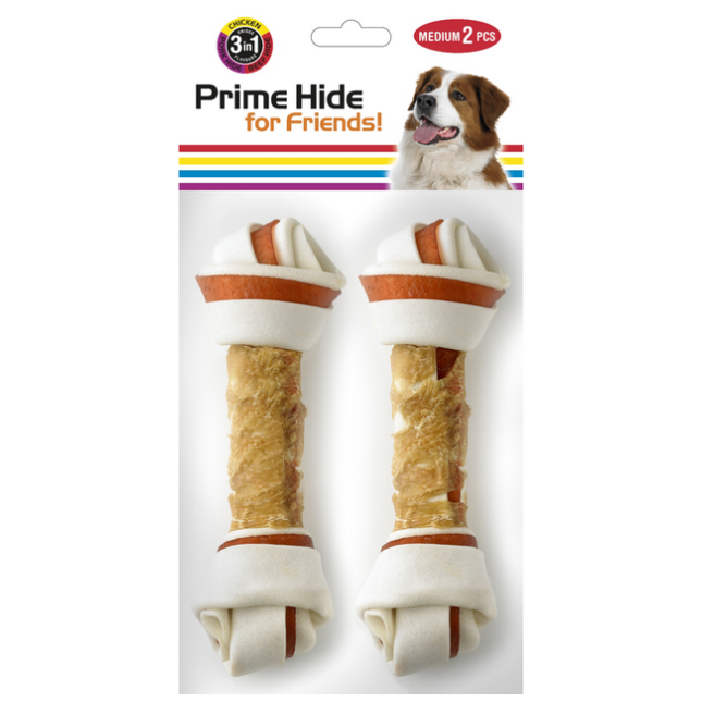 Prime Hide Knotted Bone 3 in1 Large Bone(2τμχ) συσκ.