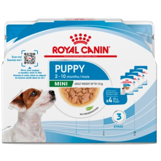 Royal canin πλήρης τροφή Size Health Nutrition Wet mini puppy για κουτάβια μικρόσωμων φυλών